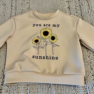 SHEIN Beige Sweatshirt with Sunflower Design Pullover‎ Floral